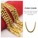 thumbnail image 5 of 2 cadenas doradas falsas, collares decorativos para hombre, collares únicos de estilo hip-hop., 5 of 6