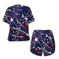 thumbnail image 5 of Lsque Red White Blue Fireworks 1 Women's Short-Sleeved Pajama Set - 2 Piece Soft and Lightweight Sleepwear Set-X-Large, 5 of 9