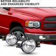 thumbnail image 2 of Fog Lights Compatible with 2002 03 04 05 06 07 2008 Dodge Ram 1500/2003-2009 Ram 2500 3500/2004-2006 Durango, Left + Right Pair Fog Light Assembly W/Bulbs, Clear Lens, 2 of 6