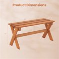 thumbnail image 4 of 36" Teak Oil Hardwood Backless Garden Bench, 660 LBS Load Capacity 2-Person Outdoor Bench, 4 of 10
