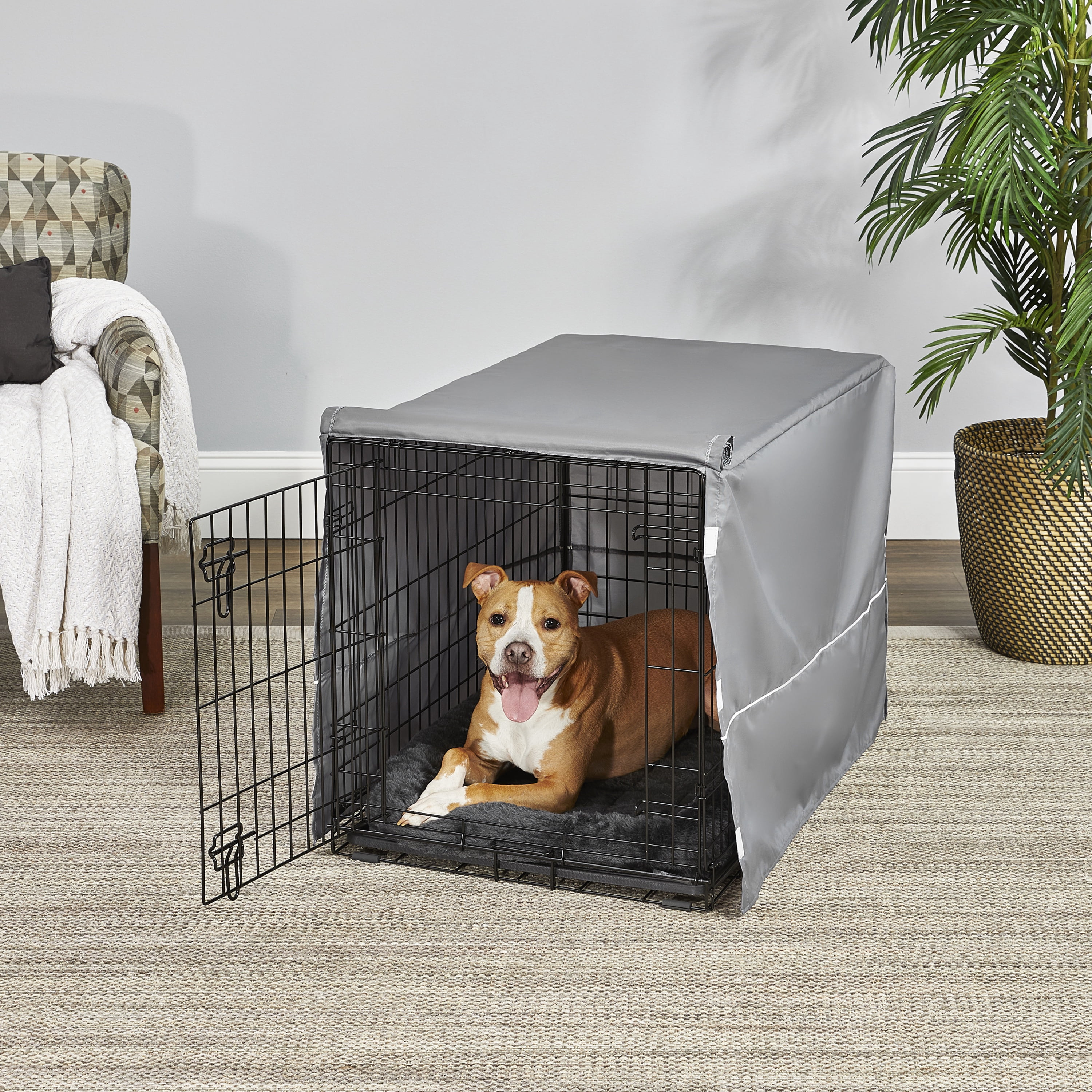 MidWest Homes for Pets New World Comfort Kit, Matching Dog Crate Cover & Bed, Fits 36’’ Crate, Gray