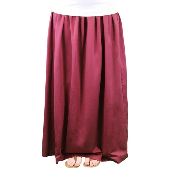 9 FASHION Maternity Orina Wine Satin Finish Maxi Skirt Sz S