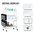 thumbnail image 5 of Baby Diaper Caddy Organizer Cart Metal rolling cart,3 Tier Rolling Storage Cart with Wheels,Baby Essentials for Diapers and Baby Wipes Newborn Essentials Storage Cart (White), 5 of 10