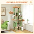 thumbnail image 2 of Demi Bonn 66" Multi-Level Cat Tree Tower for Indoor with Sisal-Covered Scratching Posts, Cat Condo with Hammock and Deluxe Perch, Green, 2 of 7