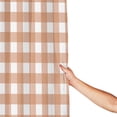 thumbnail image 4 of Polyester Fiber Shower Curtain, Brown Gingham Print Shower Curtain, Metal Buckled Eye Waterproof Shower Curtain, Can Be Washed-72x72in, 4 of 8