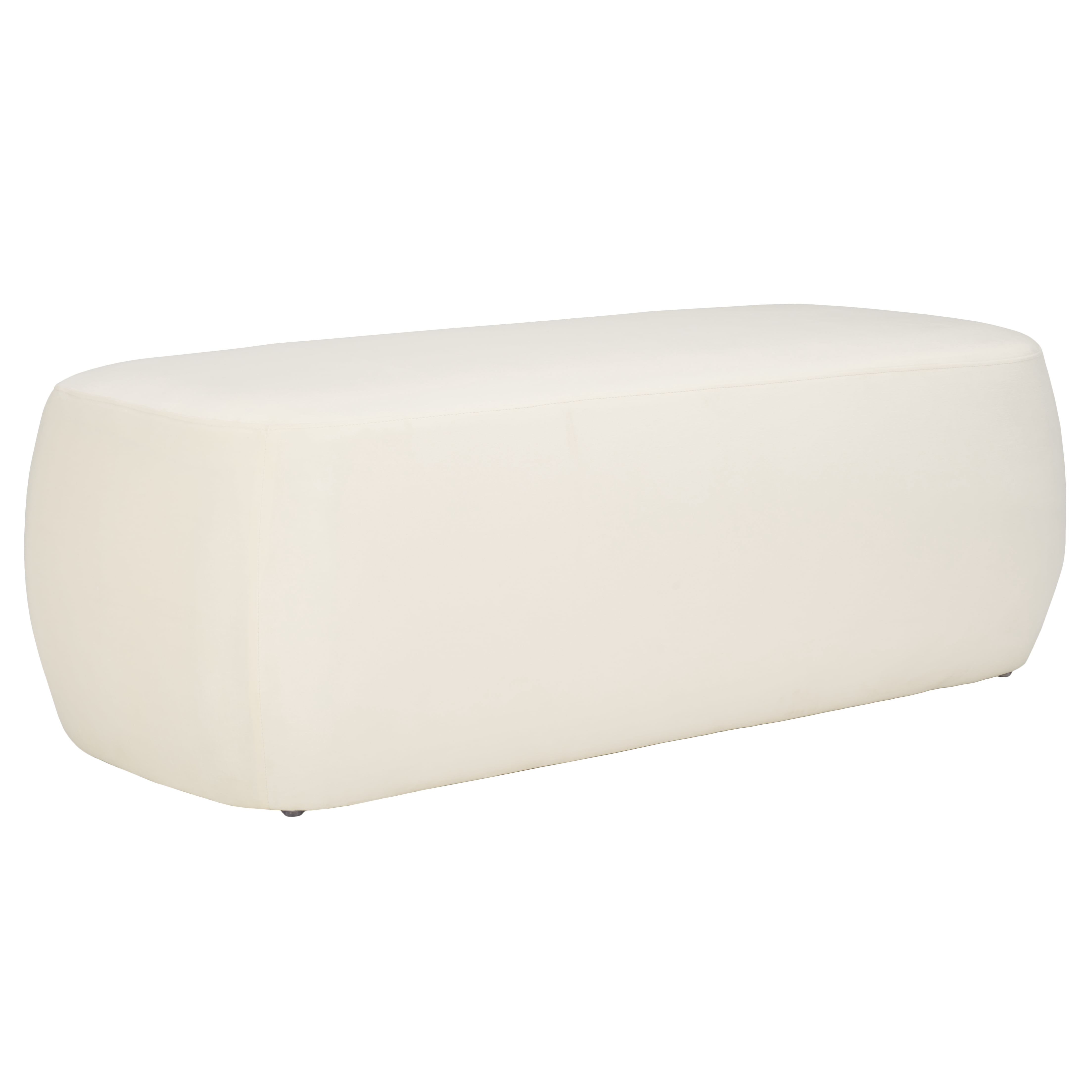 SAFAVIEH Whitley Modern Style 50 in. Rectangular Ottoman, Cream ( 50 in. W x 23.6 in. D x 17.3 in. H)
