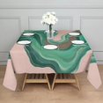 thumbnail image 3 of Green Marble Gold Wave Pattern Square Tablecloth,Waterproof Square Table Cover,Wipeable Spillproof Washable Table Cover for Home Kitchen Party Decor 52"x52"(132x132cm), 3 of 6