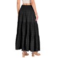thumbnail image 2 of Women's Tiered Layered Smock High Stretch A-Line Flowy Long Maxi Skirt with Pockets, 2 of 8