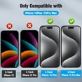 thumbnail image 4 of [2+2Pack]For iphone 15 Pro Max Screen Protector and Camera Lens Film[Privacy Tempered Glass Protector][9H Hardness][No-Bubble][3D Full Coverage]for iphone 15 Pro Max(6.7"), 4 of 7