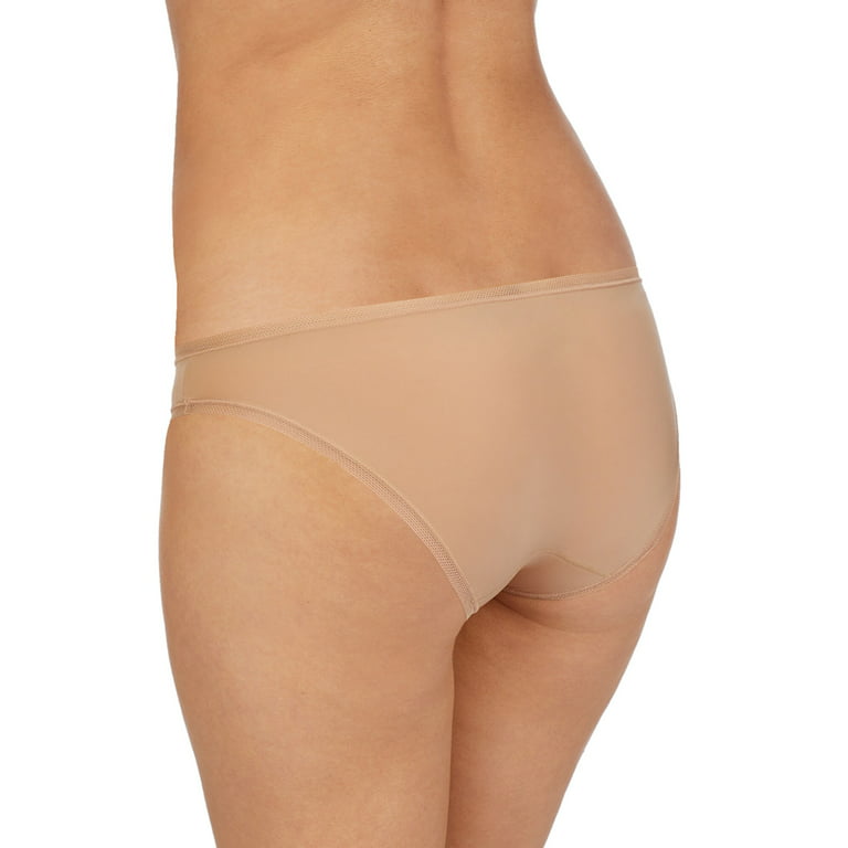DKNY Intimates Beige Low-Rise Mesh Trimmed Bikini Underwear S