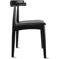 thumbnail image 6 of 2xhome Wooden Farmhouse Dining Chair with PU Leather Seat Cushion, Mid Century Accent Chair for Kitchen, Dining Room, or Office, Black, 6 of 10
