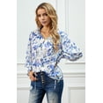 thumbnail image 4 of Women's Blue Cakewalk Floral Smocked Blouse, 4 of 20