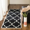 thumbnail image 3 of SAFAVIEH Dhurrie Toby Geometric Moroccan Wool Area Rug, Black/Ivory, 6' x 6' Square, 3 of 9
