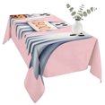 thumbnail image 2 of Pink Halloween Table Cloth Waterproof Tablecloths, Cute Ghost Modern Art Tablecloth Dining Table Cover for Kitchen Party Tabletop Outdoor, Rectangle Tablecloth 60x120 Inch, 2 of 9