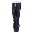 thumbnail image 2 of Women Rubber Rain Boots with Cotton Lining, Red Flower Matte Design, 2 of 3