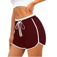 thumbnail image 2 of YOIAVAIOY 2 Pack Womens Color Blcok Lounge Dolphin Shorts Breathable Casual Elastic Waist Athletic Sports Yoga Dance Short Pants Wine S, 2 of 7