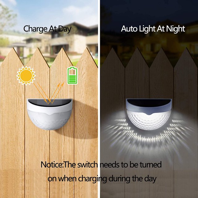 Luz solar de pared para exteriores, luz solar de pared para exteriores de modo dual con hermoso patrón de luz, luces inalámbricas impermeables para cercas para porche, garaje, paquete de 2 LingWen 8390615522106