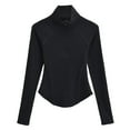 thumbnail image 4 of ChaoHeng Women 2025 Promotion on Plus Size Tops $10,Fall And Winter Fashion Solid Woman V-Neck Long Sleeve T-Shirt Loose Blouse Tops(Black,S), 4 of 4
