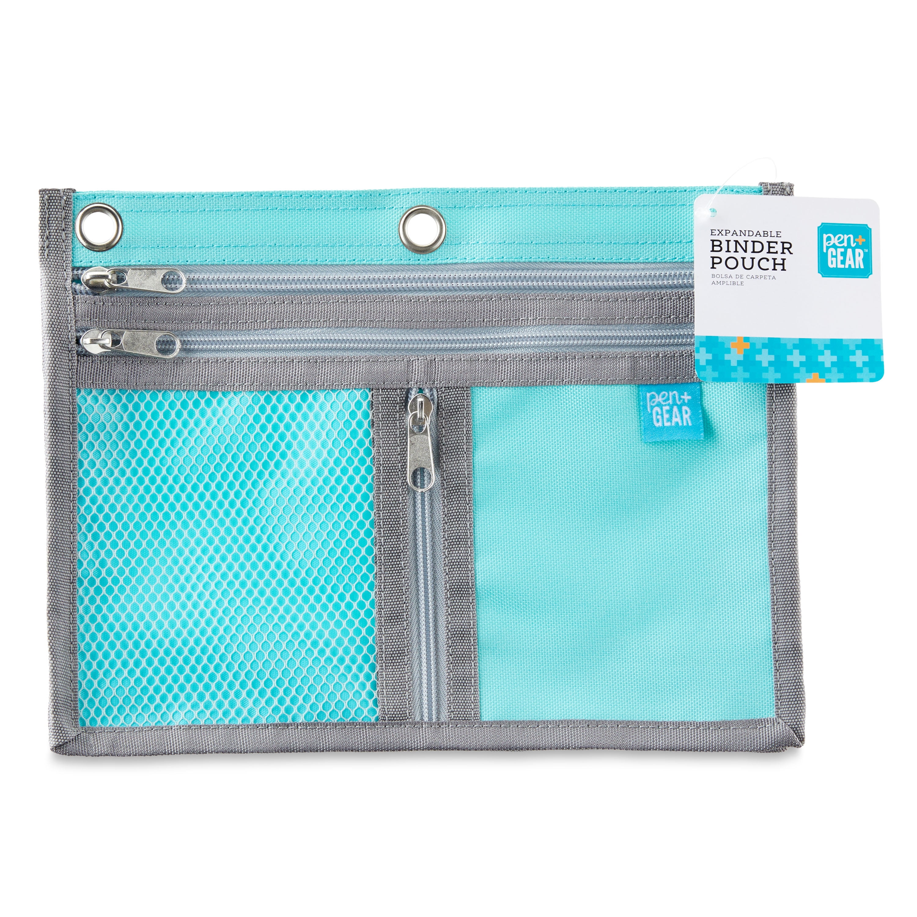 Pen + Gear Polyester Expandable Binder Pouch, Pencil Case, Jade, 10" x