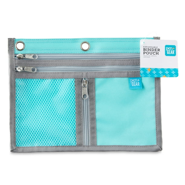 Pen + Gear Polyester Expandable Binder Pouch, Pencil Case, Jade, 10" x