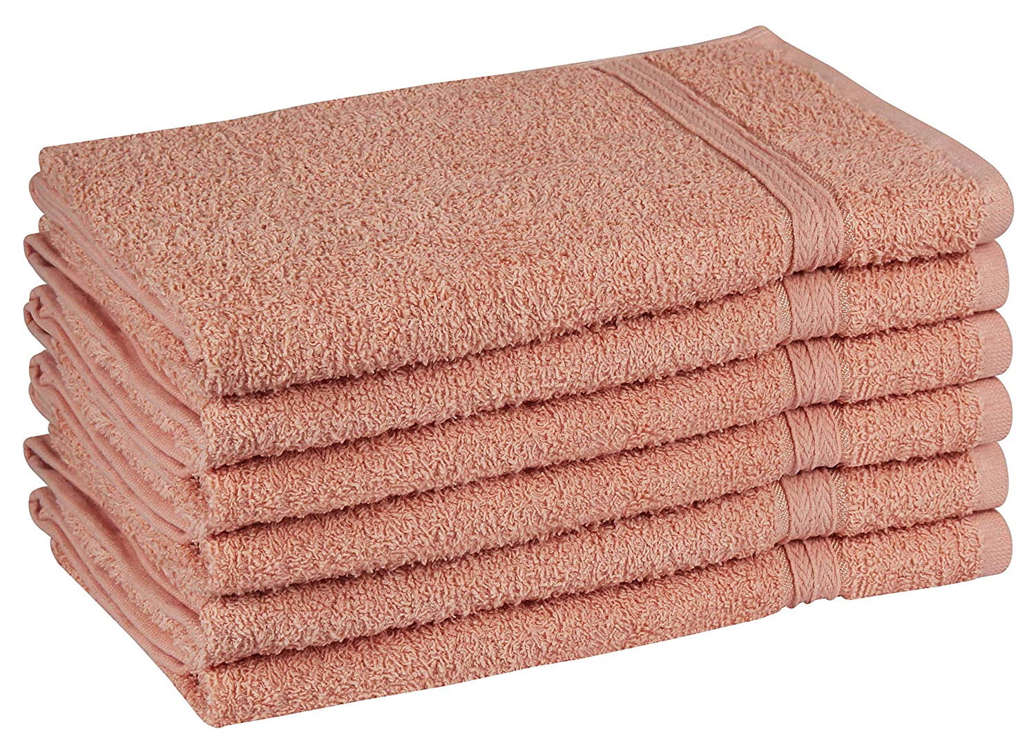 Home Outfitters Pink 100% Cotton 6pcs Bath Towel Set , Absorbent, Bathroom Spa Towel, Modern/Contemporary