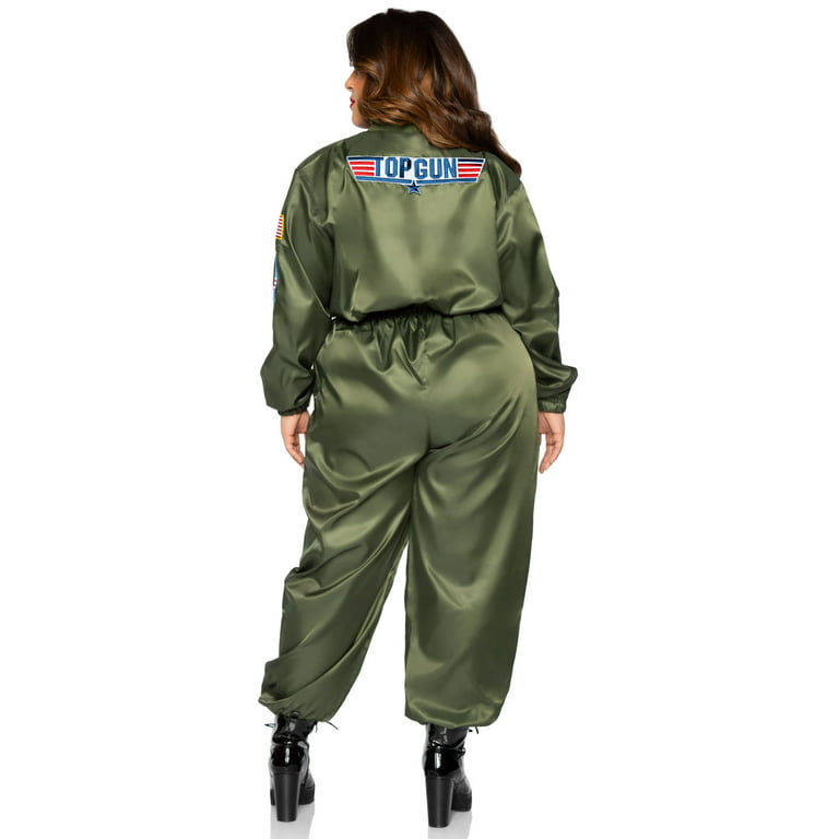 Leg Avenue Women's Plus Official Licensed Top Gun Costume Parachute Flight  Suit