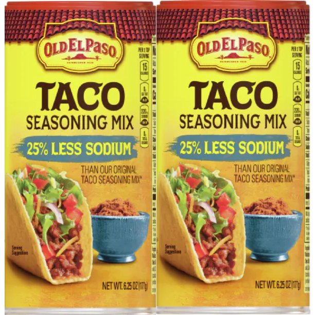 Old El Paso Taco Seasoning Mix Reduced Sodium Value Size 6.25oz pack
