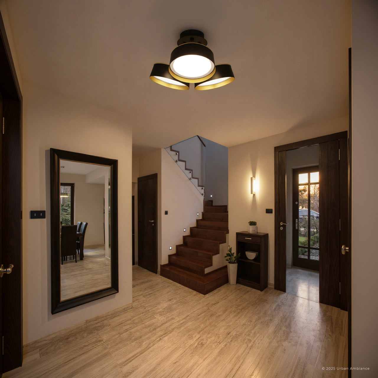 Luxury Modern Ceiling Light, Matte Black, UQL6030