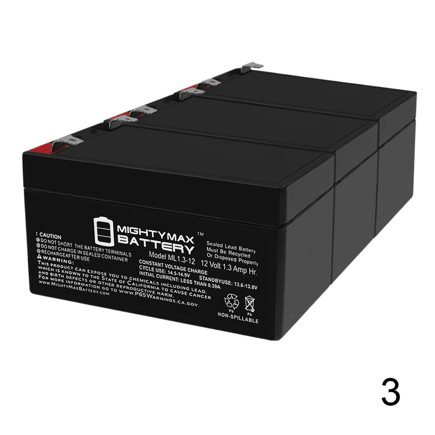 12V 1.3Ah Replacement Battery for Japan PE12V1.2 - 3 Pack 12V 1.3Ah Replacement Battery for Japan PE12V1.2 - 3 Pack