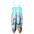 thumbnail image 6 of Staki Toddler Girl Easter Romper Toddler Baby Girl Easter Outfit Bunny Sleeveless Romper Jumpsuit Suspender Overalls Pants 1-10Y(Sky Blue,7-8Years), 6 of 6