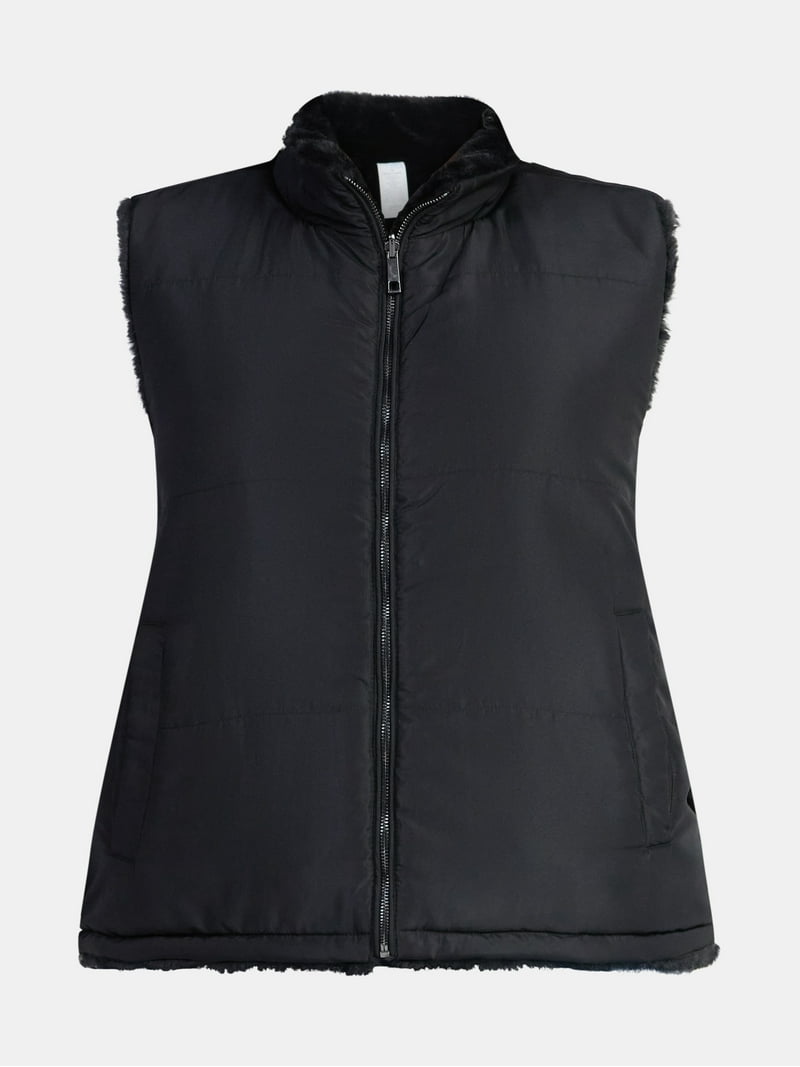 Time and Tru Women's and Women's Plus Faux Fur Reversible