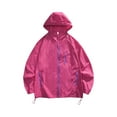 thumbnail image 4 of WTOBBY Women's UPF 50+ Sun Protection Jacket Lightweight Windproof Rain Coat Long Sleeve Hooded Water Resistant Outerwear for Hiking Travel Outdoor Activities,Hot Pink 2XL, 4 of 4