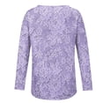 thumbnail image 5 of Holzkary 3/4 Sleeve Tops for Women Casual Flowy Printed Boho Peasant Tshirts Lightweight Fall Trendy Hiking Party Beach Blouses New Printed Loose Large Size Long Sleeved T Shirt Purple Xxl, 5 of 5