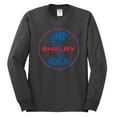 thumbnail image 2 of Wild Bobby, Shelby Cobra USA Logo Emblem Powered by Ford Motors, Cars and Trucks, Men Long Sleeve Shirt, Charcoal, Small, 2 of 4