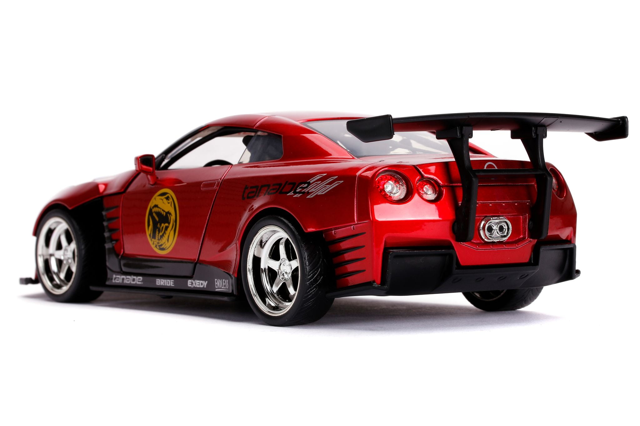 Türen zum Öffnen R35 Jada Toys 253255025 Maßstab 1:24 2009 Nissan GT-R Spielzeugauto rot inkl Die-cast Power Rangers Figur