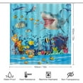 thumbnail image 2 of Nautical Ocean Wildlife Shark 4 Pieces Shower Curtain Set,Cool Undersea Animals Sharks Fish Coral Non-Slip Rugs Toilet Lid Cover Bath Mat and Bathroom Curtain, 2 of 8