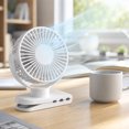 thumbnail image 2 of Gumesh Clip on Fan,Golf Cart Fan Rechargeable , 3 Speeds Strong Airflow, Ultra Quiet,Cooling for Bed Camping Office Desk Dorm,White, 2 of 8