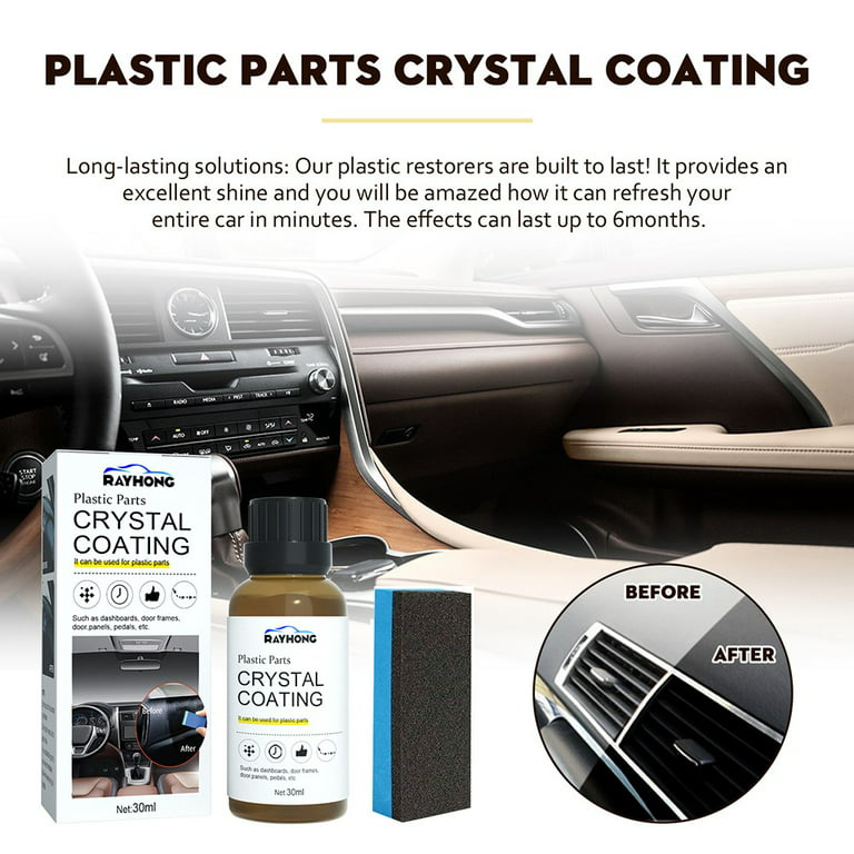  Bonseor Cristal Coating para PláStico Del Carro, Plastic Parts  Crystal Coating,Crystal Coating for Car,Back to Black Plastic Restorer (3  PCS) : Automotive