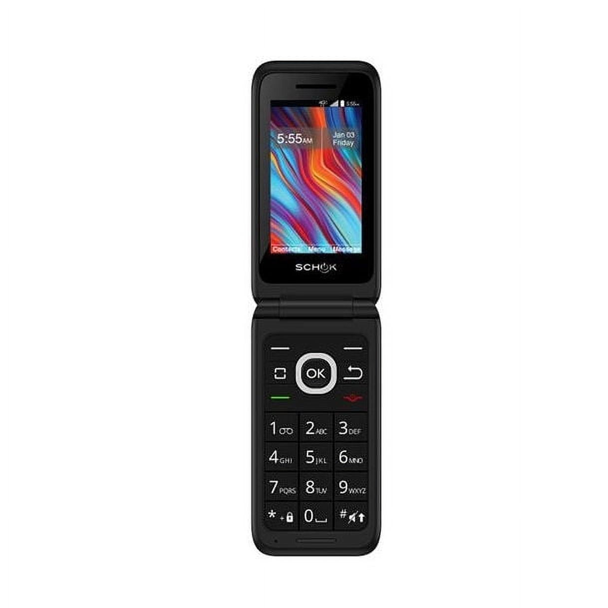 SCHOK Classic 4G/LTE Flip Phone, 8GB, 8MP Camera, Black