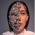 thumbnail image 5 of Crystal Face Mask Masquerade Mask Jewelry Full Face Mask Half Face Halloween Accessories Rhinestone, 5 of 10