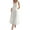 White, variant on Women's Cutout V Neck Sleeveless Midi Dress with Ruched Detailing 85% lyocell 15% polyamide Lining 100% polyester