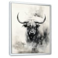 thumbnail image 2 of Designart "Yaks Sumi Asian Painting II" Asian Floater Framed Wall Decor, 2 of 7