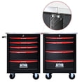 thumbnail image 6 of Noble House 5-Drawer Rolling Tool Organizer Cart, Steel Mobile Chest Storage with Worktop for Garage Workshop, Black, 6 of 13