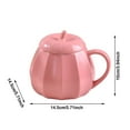 thumbnail image 2 of Halloween Pumpkin Shaped Mug with Lid 17oz Ceramic Coffee Cup Cute Fall Thanksgiving Drinkware for Home Office Halloween Decor Gift for Women Men Kids Birthday Christmas, 2 of 8