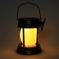 thumbnail image 3 of Retro LED Solar Camping Lantern - Outdoor Portable Flame Light with 600mAh Battery | 8-10H Runtime | Waterproof IP65 | Hanging Hook | 2 Lighting Modes (Warm/Candle) | 20W Solar Power | 12x10cm, 3 of 7