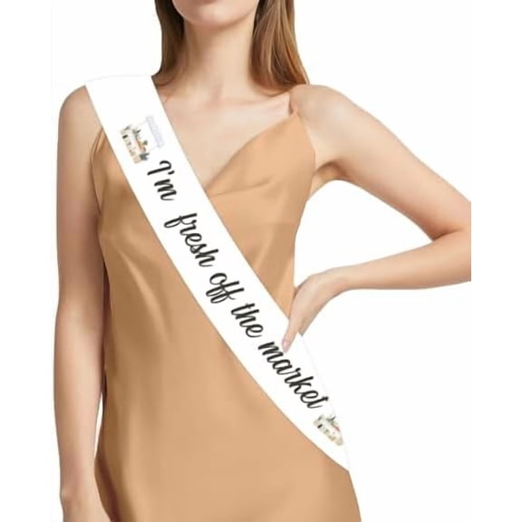 I'm Fresh Off the Market Sash Farmers Market Bridal Shower Decorations Sash for Women Girls Locally Grown Market Stand Vegetable Fruits Theme Bachelorette Wedding Engagement Party Supplies