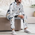 thumbnail image 7 of Daiia Cartoon Planets for Men's Long-Sleeved Pajama Set – Soft & Comfortable Sleepwear Button-Up Pajamas Cozy Lounge Wear-XX-Large, 7 of 7