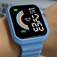 thumbnail image 7 of Opvise LED Electronic Watch Square Rainbow Dial Solid Color Soft Anti-slip Strap Adjustable s Casual Sports Digital Wristwatch Birthday Gift, 7 of 7
