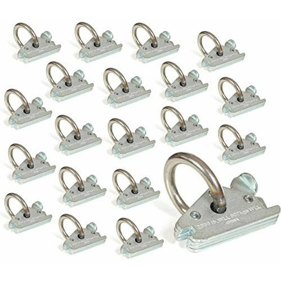 20 Extra Heavy Duty E-Track O-Ring Tie-Down Anchors w/E-Track Spring Fittings, Steel O-Rings, Tie-Down Cargo Loads to E-Track Tie-Down System (Color May Vary)
