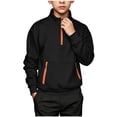 thumbnail image 5 of Boys Quarter Zip Hoodies Sweatshirt Long Sleeve Pullover Top Zipper Pocket Casual Hooded, 5 of 8